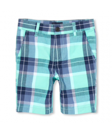 Childrens Place Green/Gray/Blue Multi Check Shorts